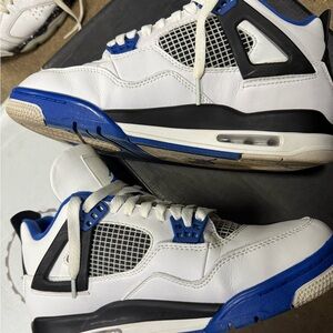 Men's White and Blue Sneakers